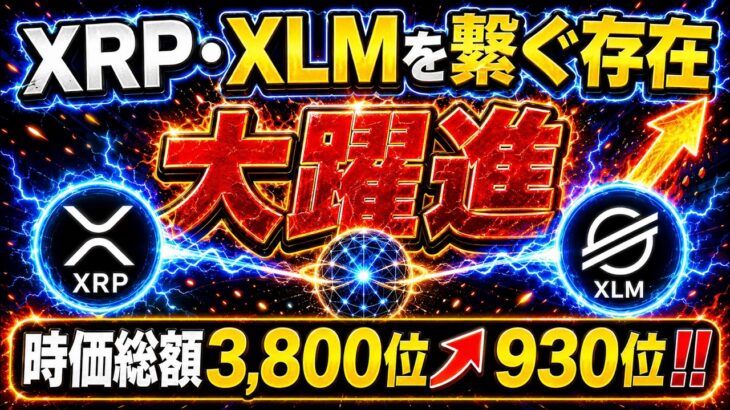 🚫見逃し厳禁🚫XRP・XLMを繋ぐ存在が急浮上‼️【時価総額3800位→930位‼ 】《リップル・ステラ最新情報》