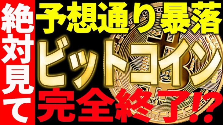⚠️ビットコイン大暴落⚠️もう完全終了なのか⁉不安な方絶対見て【仮想通貨】