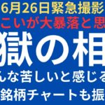 【緊急撮影】大暴落ではなく行って来いチャートの日経平均でなぜこんな苦しく感じるのか｜個別はキオクシア、ソフトバンクグループ、太陽誘電等チェック