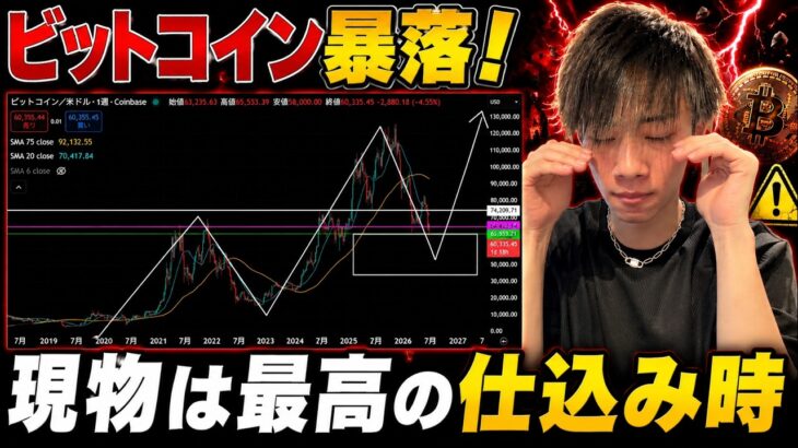 【ビットコイン暴落】　現物投資は絶好の仕込み時かも