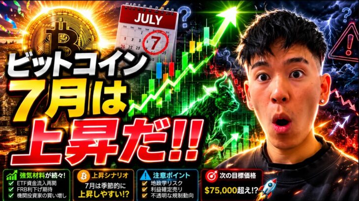 ビットコイン７月上昇する可能性が高い！?だが歴史は天井を示唆してる？？
