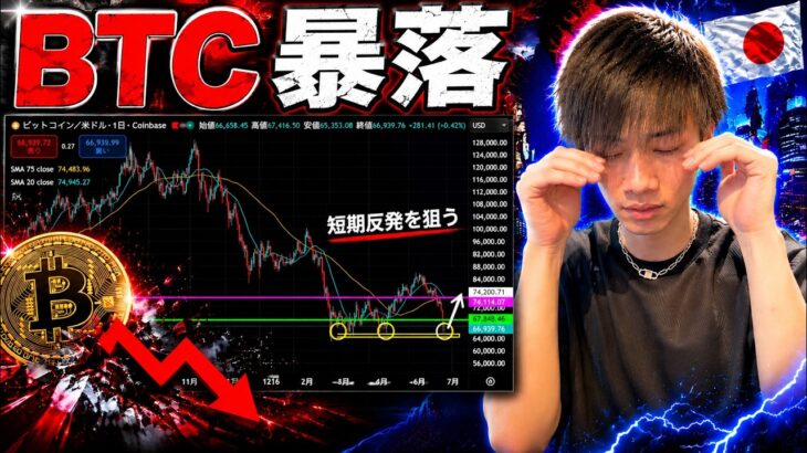 【暴落のビットコイン…】　さぁ狙いますよ！