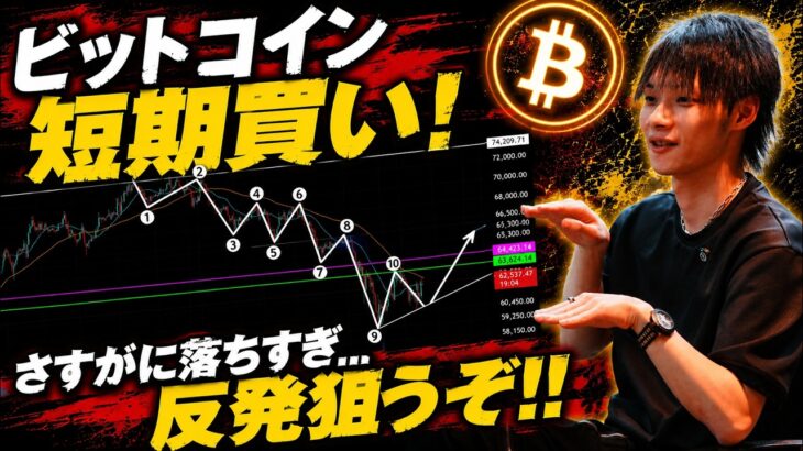 【ビットコイン短期買った！】　暴落のあとのカウンター反発を狙いたい。