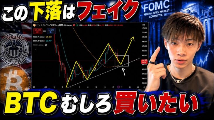 【この下落はただの調整】　ビットコインはむしろ押し目買いを狙いたい。