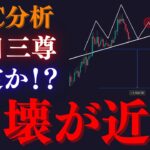 ⚠️BTC”崩壊近い”！？短期三尊から〇〇を実体割れで安値更新か。騙しに警戒して下落継続の波に乗ります:トレーダーRedのBTCUSD分析