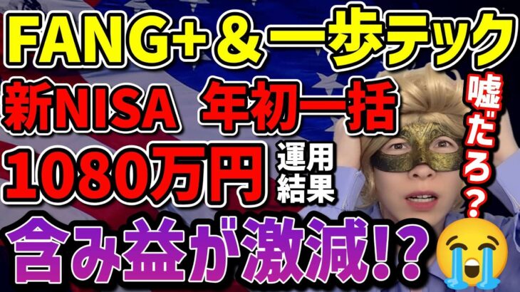 【超悲報】含み益が激減…😭新NISAを年初一括で全ツッパした結果がヤバすぎた!!リアルな運用結果を公開します…【FANG+,一歩テック,NASDAQ,モメンタム,半導体,SOXL,ゴールド,米国株】